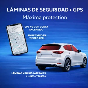 LÁMINAS VIDRIOS LATERALES CON LUNETA + GPS HEV